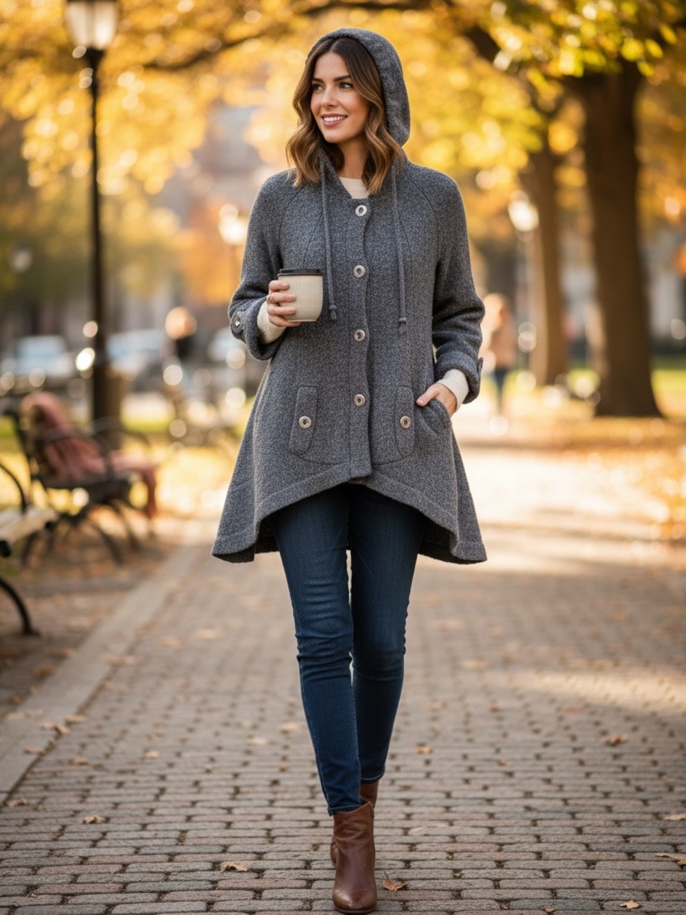 Fenn Wright Manson Gray Buttoned Cape